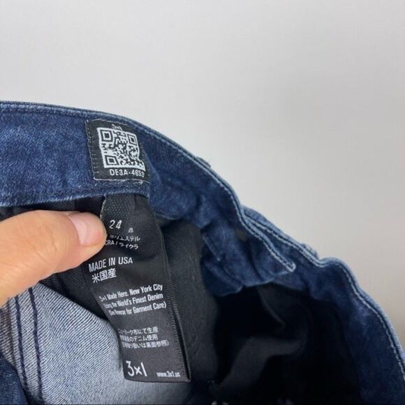 3x1 W2 Distressed Ripped Mid Rise Skinny Jeans Dark Wash Women's Size 24 - Picture 7 of 10